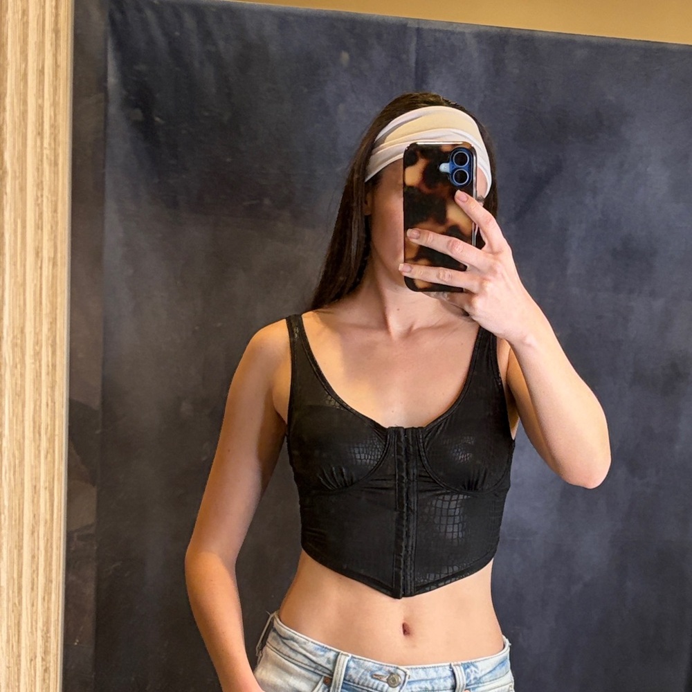 SHEIN Black Snakeskin Bustier